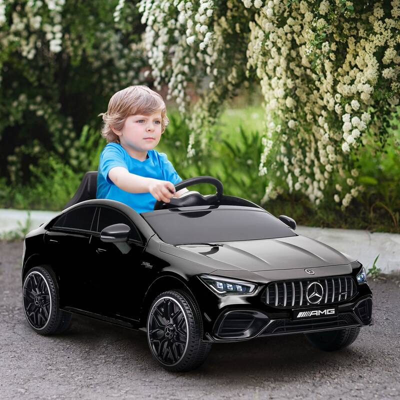 Licensed Mercedes-Benz AMG CLA 45 Kids Electric Ride On Car with Remote, Adjustable Speed, Spring Suspension, and Music