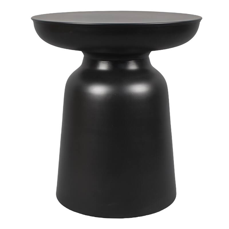 Joan Modern Pedestal Metal Side Table by Sevita - 16″ L x 16″ W x 19″ H