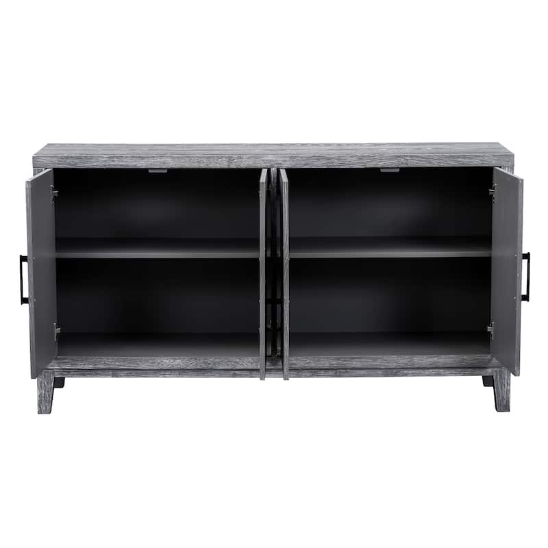 4-door Retro Sideboard with Adjustable Shelves