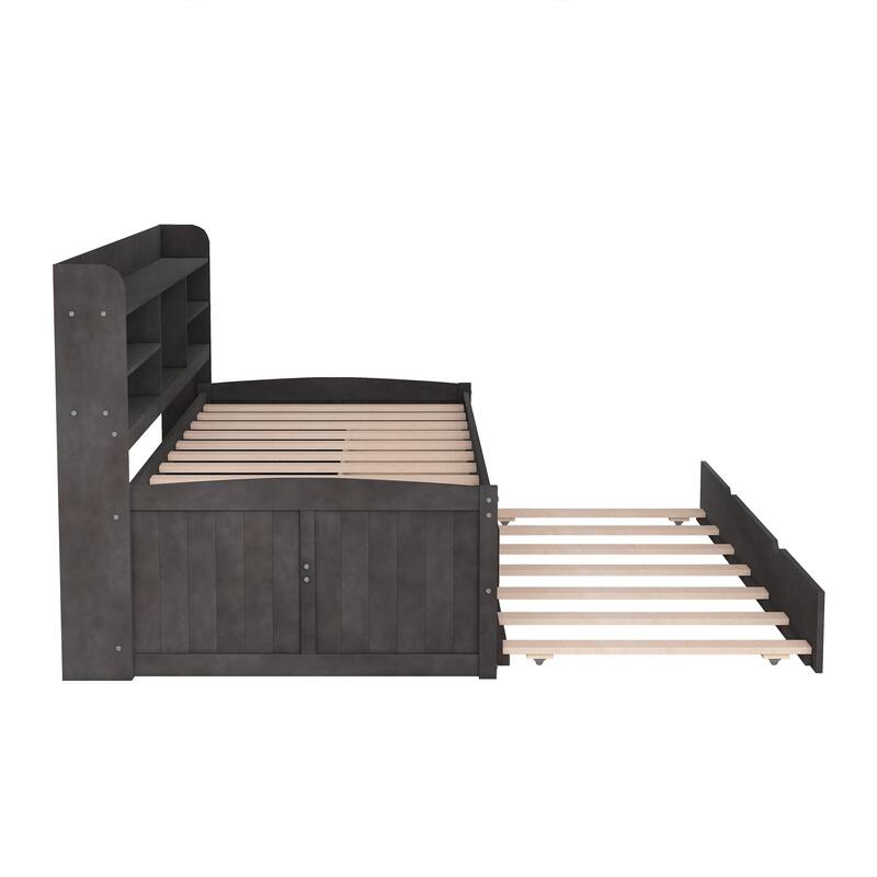Twin Size Wooden Captain Bed
