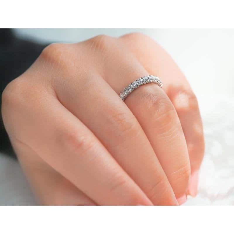 Annello by Kobelli Taylor 14k Gold Diamond Half Eternity Multi-row Wedding Ring (GH/I)