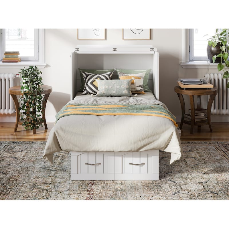 Sydney Twin Murphy Bed Chest with 6 inch Mattress