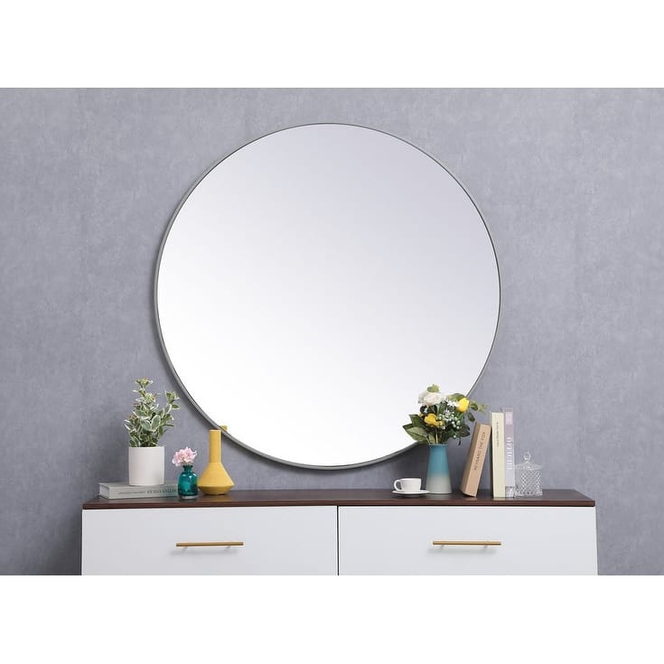 Elegant Lighting Eternity 45" Diameter Circular Beveled Metal Framed