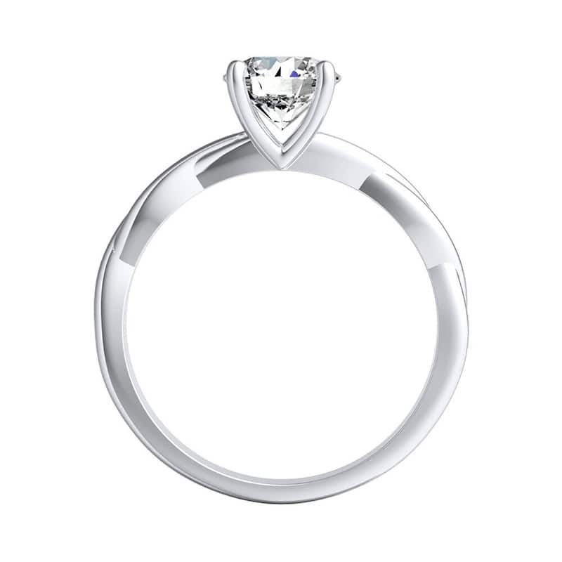 Auriya 14k Gold Twisted 1ctw Solitaire Moissanite Engagement Ring