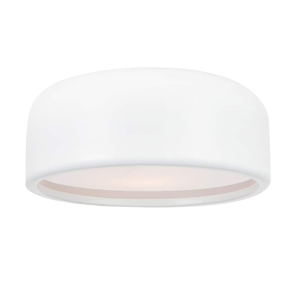 Campton 2 Light 14in White Drum Shade Flush Mount