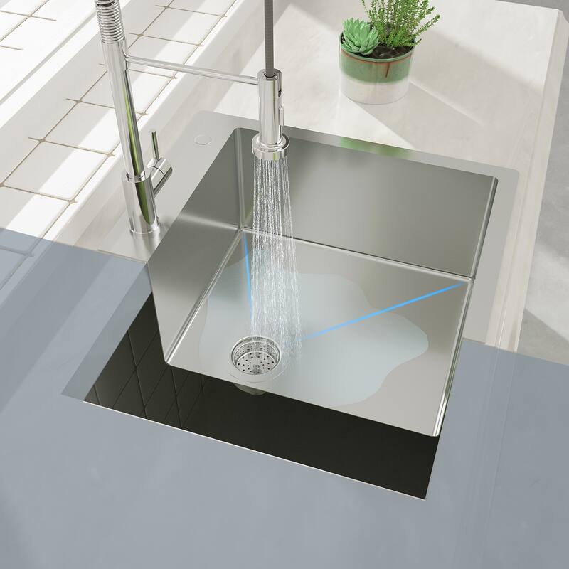 Drop-in Topmount 16 Gauge Single Bowl Stainless Steel Kitchen Sink