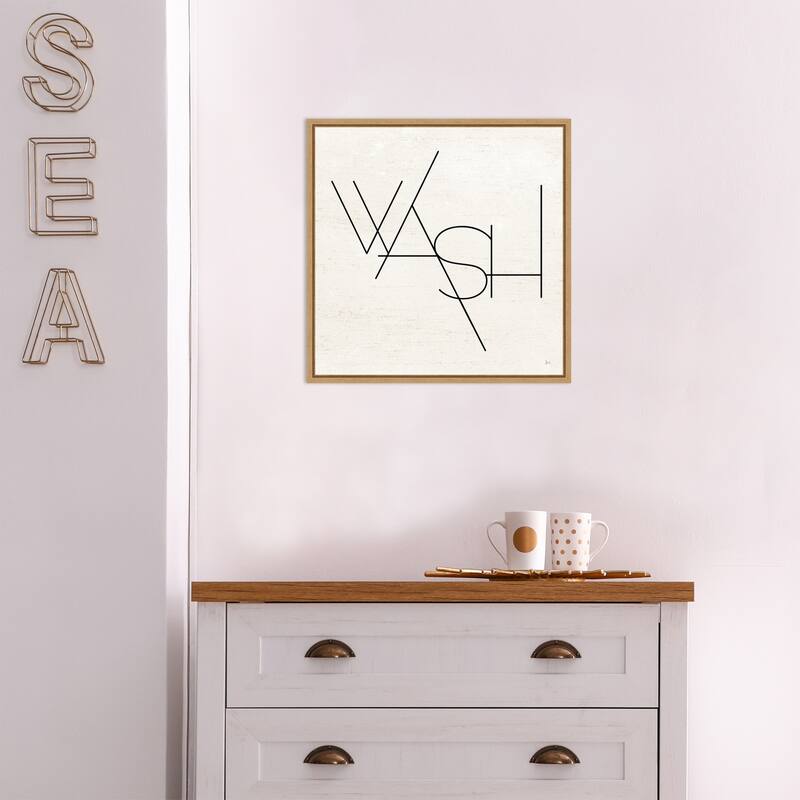Wash Dry Fold I Laundry by Jess Aiken (16 x 16 in.), Framed Canvas Wall Art Print - Sylvie Maple
