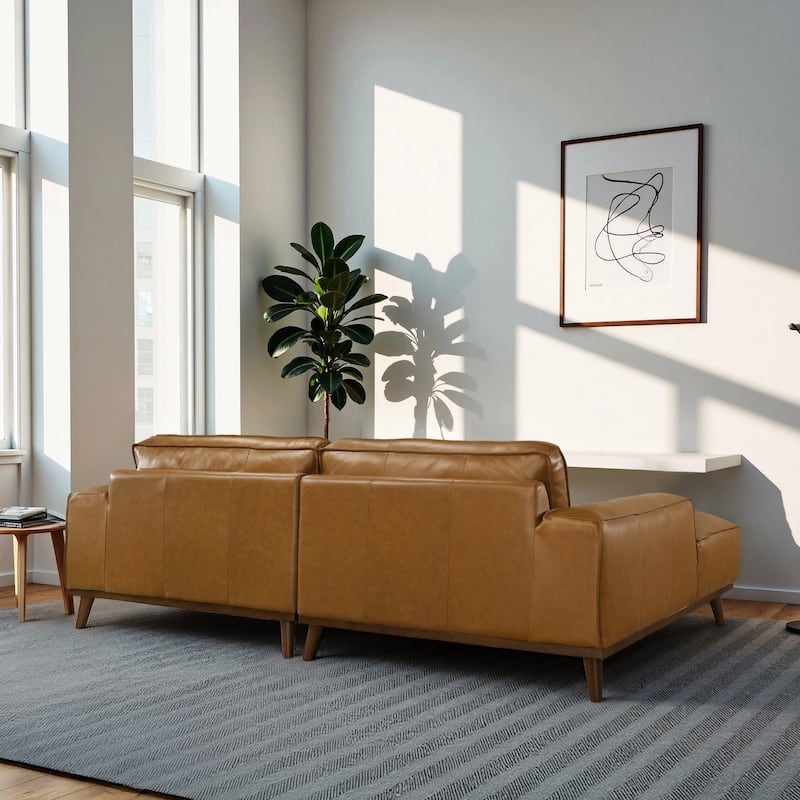 Dayton Genuine Leather Sectional with Chaise