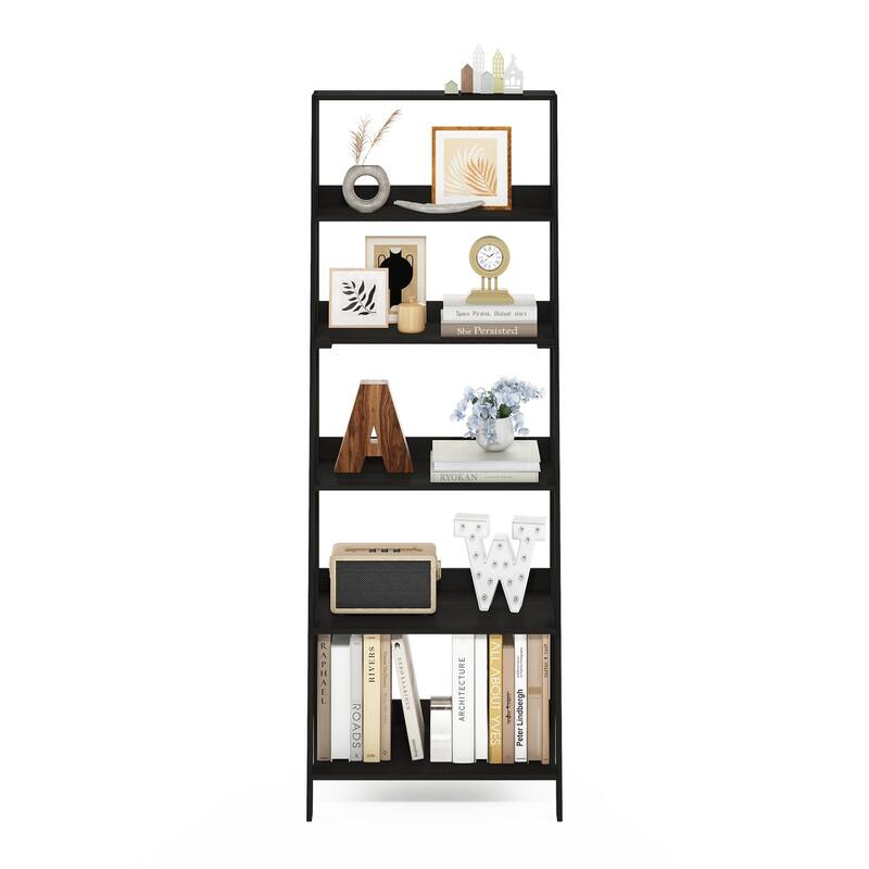 66.22 in. Tall Espresso Wood 6-Shelf Bookcase