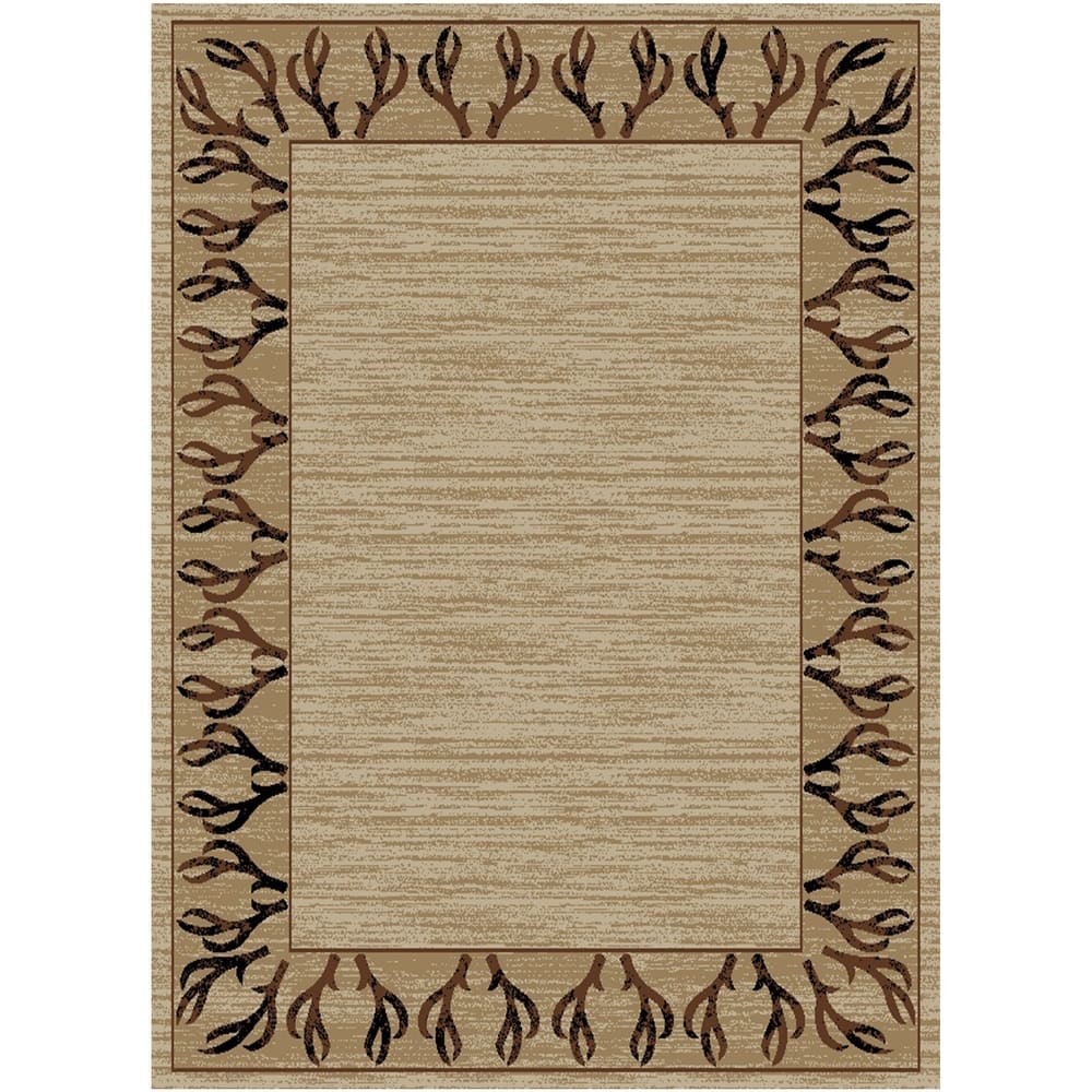 Hearthside Antler Beige Lodge Area Rug