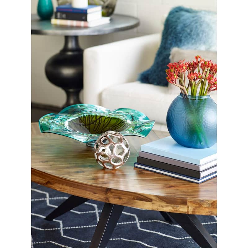 Aurelle Home Panko Rustic Farmhouse Acacia Wood Coffee Table