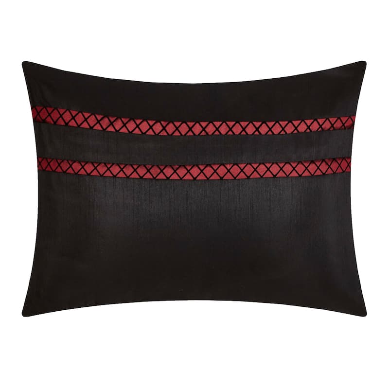 Nanshing Ester Red and Black 7-Piece Comforter Set
