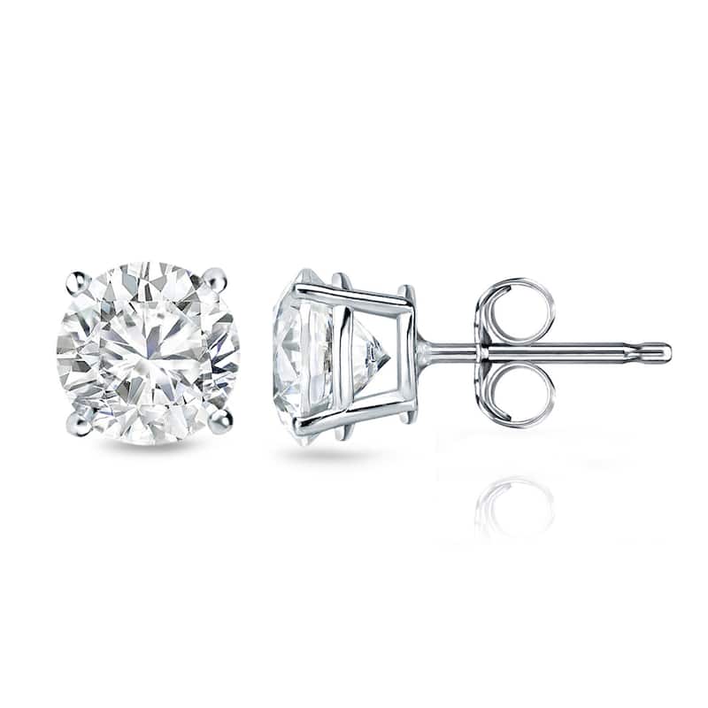 Auriya 18k Gold 1 1/4ct TW Clarity-enhanced Diamond Stud Earrings (G-H, I2-I3) - White