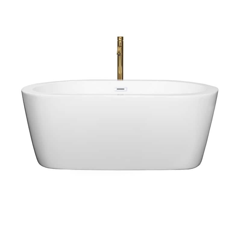 Wyndham Collection Mermaid 60" Free Standing Acrylic Soaking Tub with
