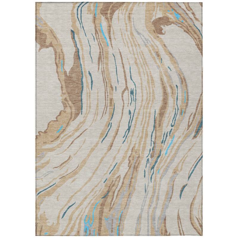 HomeRoots Abstract Transitional Rectangle Outdoor Rug