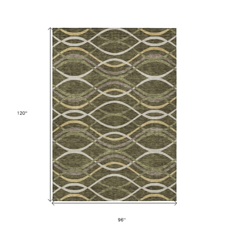 HomeRoots Abstract Transitional Rectangle Outdoor Rug