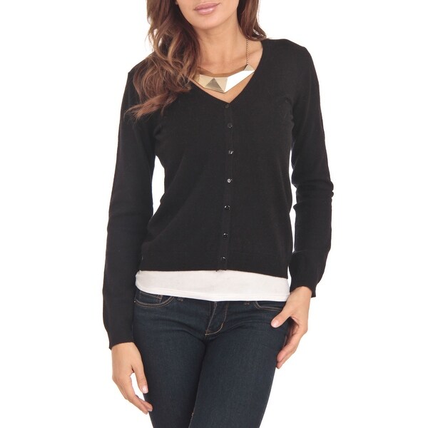 black cardigan v neck