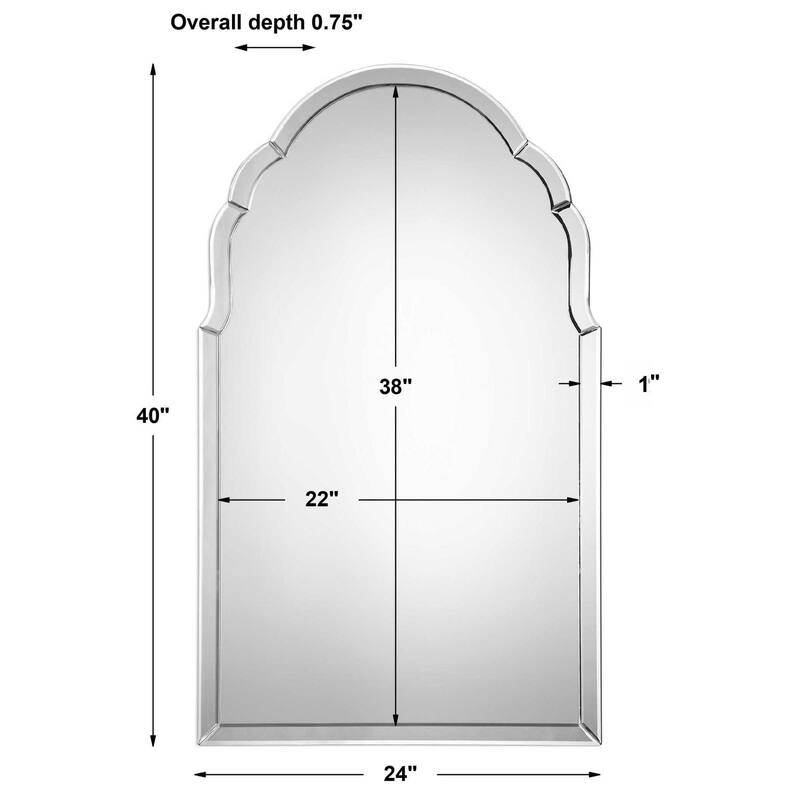 Uttermost Brayden 40" X 24" Arched Frameless Beveled Bathroom Wall