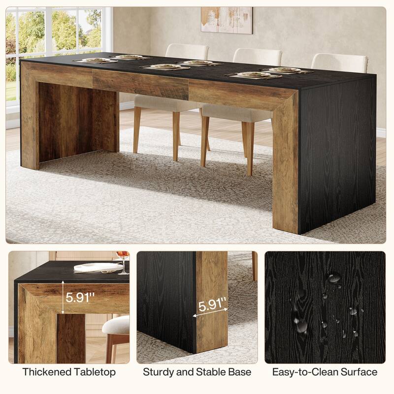 78.7" Dining Table, Wood Kitchen Table, Living/Dining Room Accent Dinner Table Gathering Table