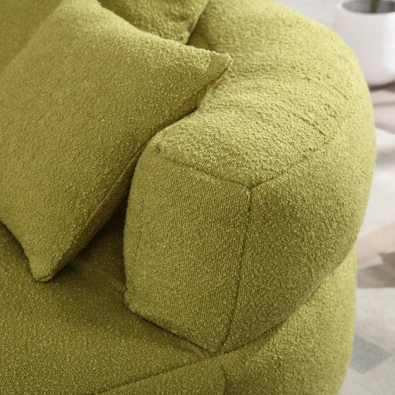 Chenille Sponge Single Sofa, Oversized Round Accent Chair Sleeper Couch Chaise Lounges for Living Room Bedroom Projection Room