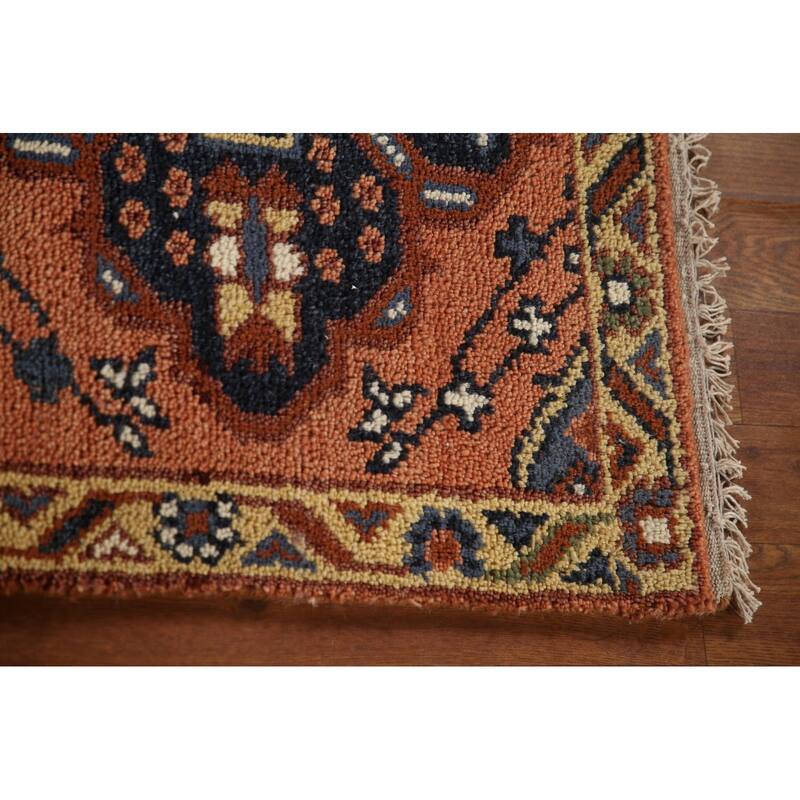 Geometric Kazak Indian Runner Rug Handmade Wool Carpet - 2'6"x 9'10"