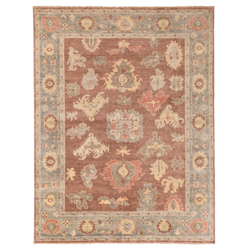 ECARPETGALLERY Hand-knotted Modern Oushak Brown Wool Rug - 7'10 x 10'1