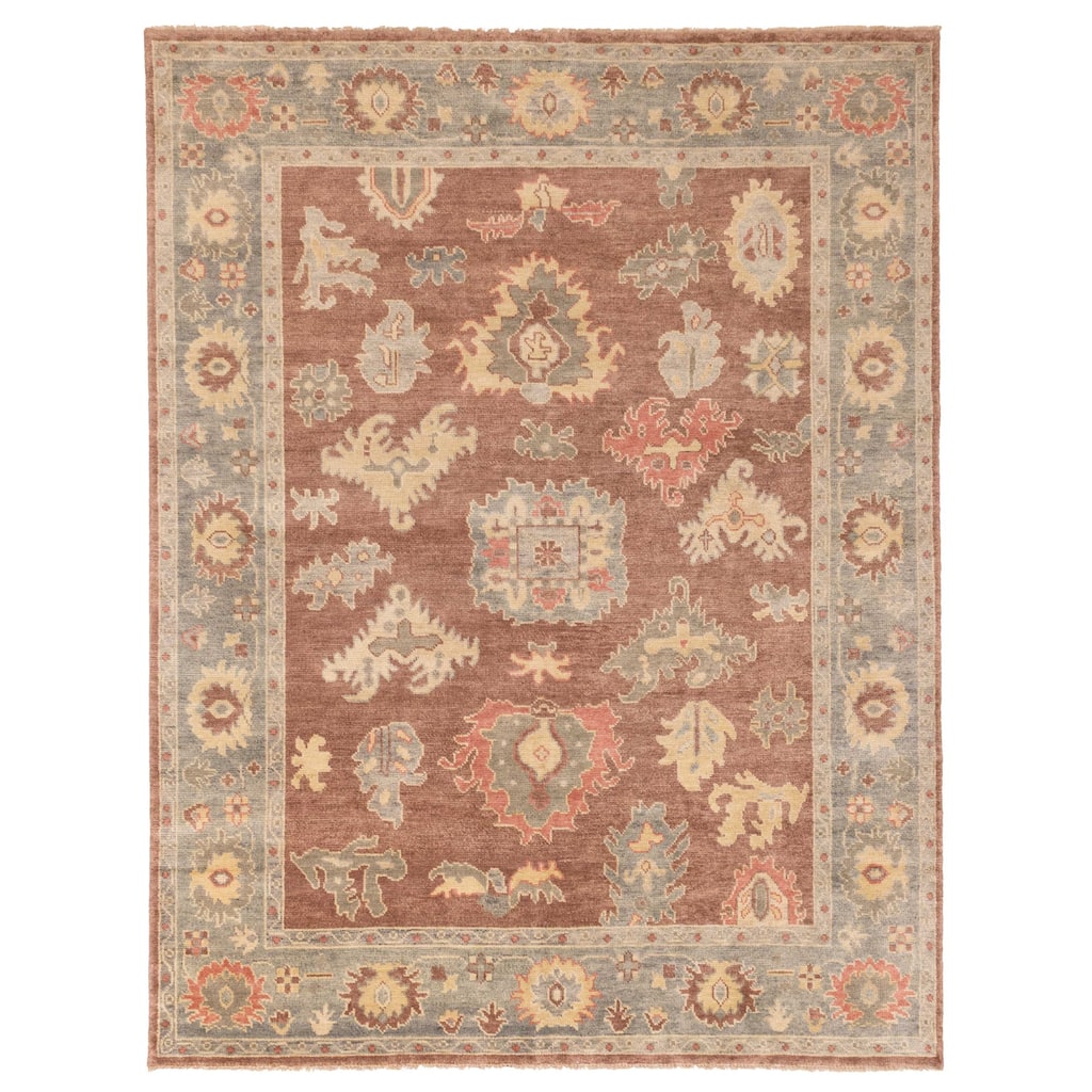 ECARPETGALLERY Hand-knotted Modern Oushak Brown Wool Rug - 7'10 x 10'1