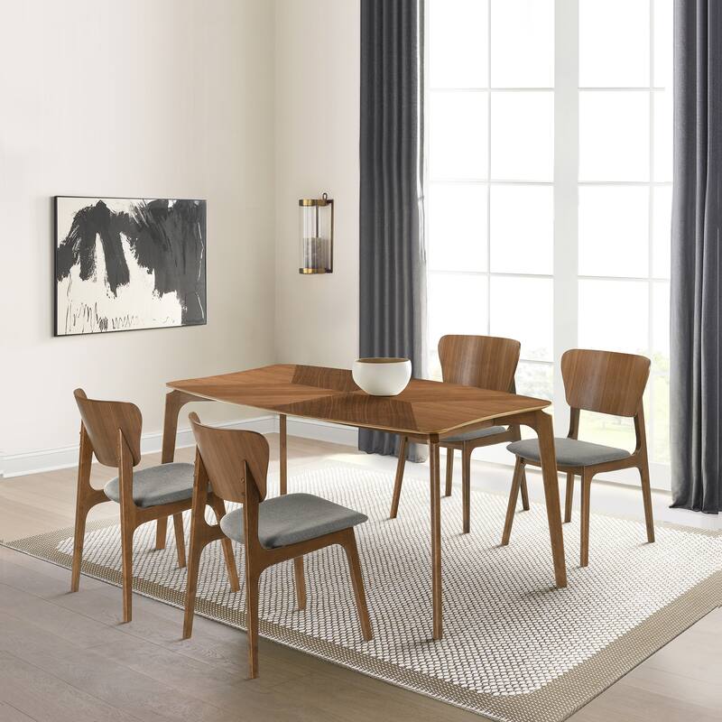 Kalia 5 Piece Wood Dining Set - Charcoal/Walnut