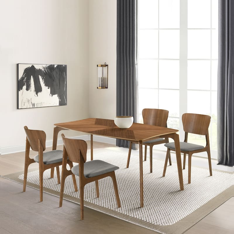 Kalia Mid-Century Modern Upholstered Wood Dining Chairs - Set of 2/4/6