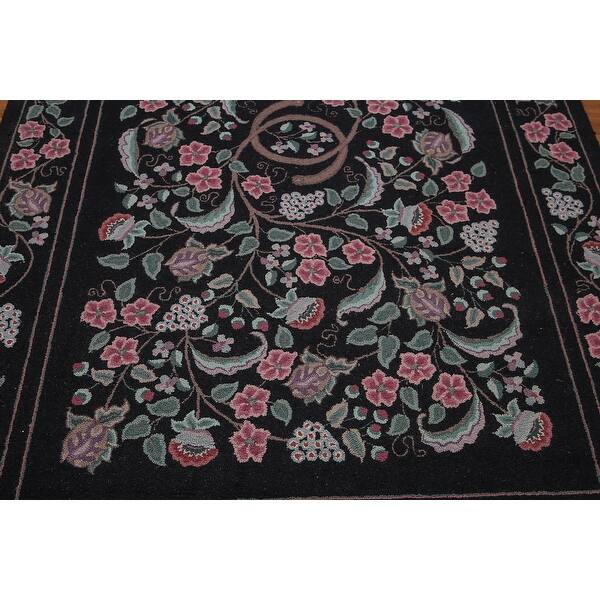 Shop Handmade Vineyard Floral Black Rose Hand Hooked Area Rug Wool Modern Oriental Area Rug 5x7 5 10 X 9 2 On Sale Overstock 31523604