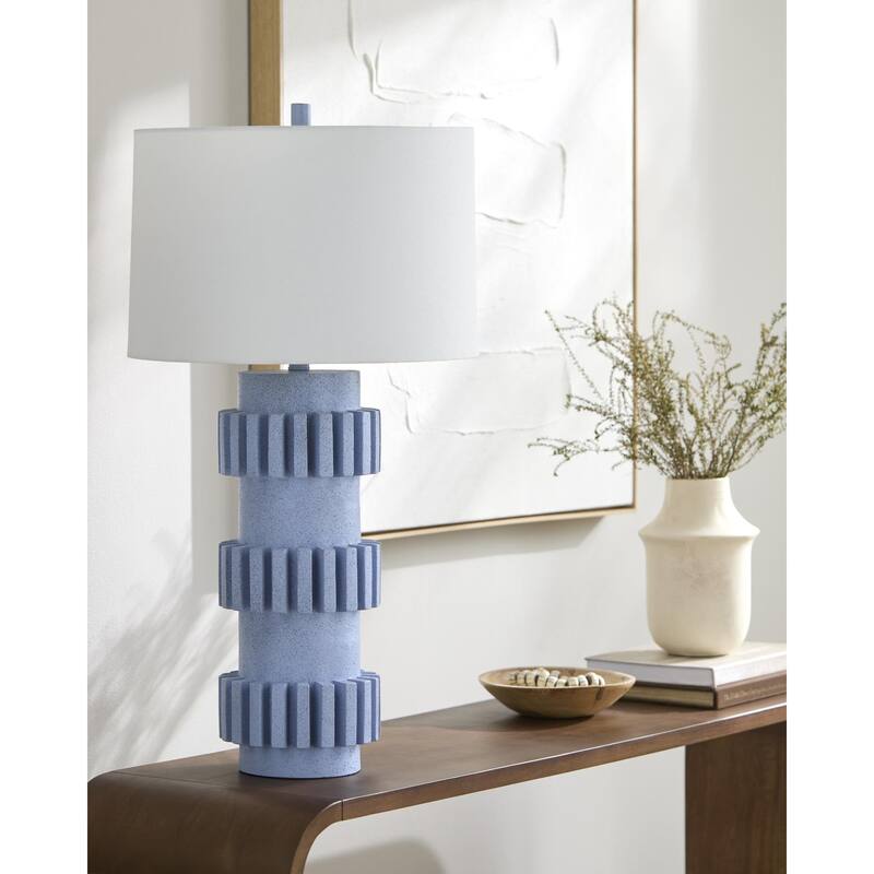 Livabliss Bute Rustic Accent Table Lamp - Blue