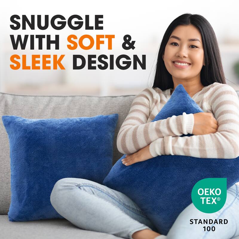 Cheer Collection Set of 2 Ultra Soft and Fluffy Throw Pillow