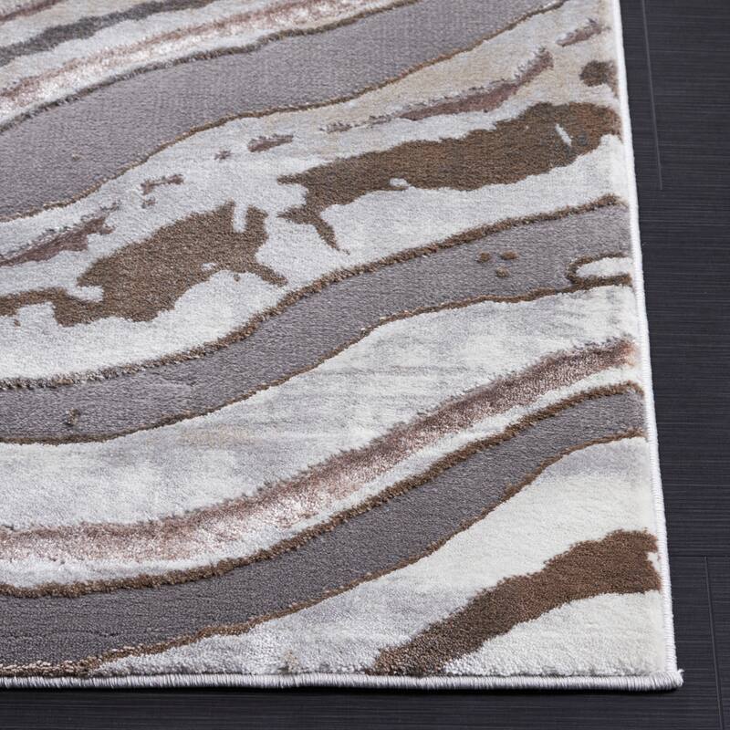 SAFAVIEH Craft Ditte Modern & Contemporary Rug - 6'7" Square - Grey/Beige