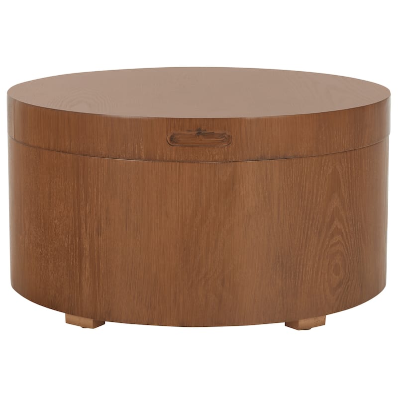 SAFAVIEH Home Collection Rafaela Round Tray Top Coffee Table With Storage - 23" L x 23" D x 13" H