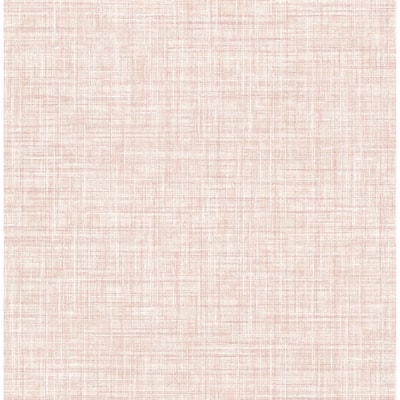 Fabric Textures Philip Poise Pink Linen Wallpaper