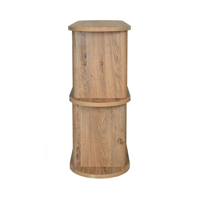 Studio London Low and Tall Oak Wood Effect Bookcase with Compact 2-Shelf Design