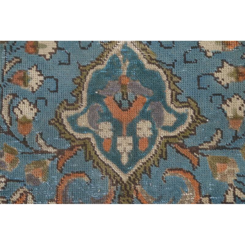 Distressed Over-Dyed Tabriz Persian Vintage Rug Handmade Wool Carpet - 6'8"x 9'10"