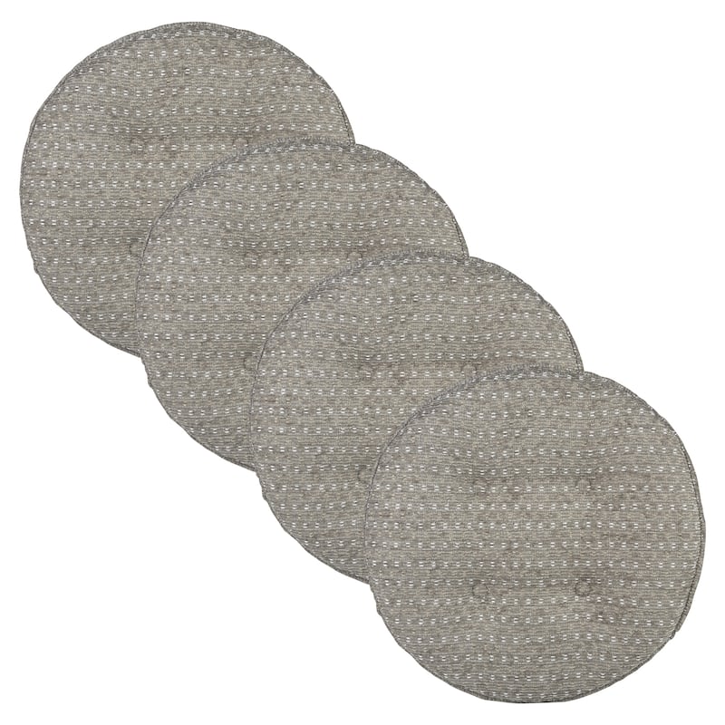 Klear Vu Raindrops Non-Slip Tufted Barstool Pad Cushion Set (Set of 4) - Dove