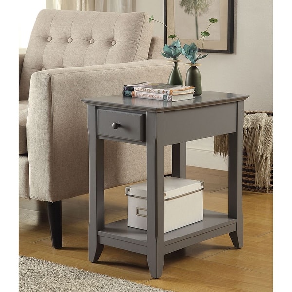 slide 2 of 4, Side Table with 1 Drawer in Gray