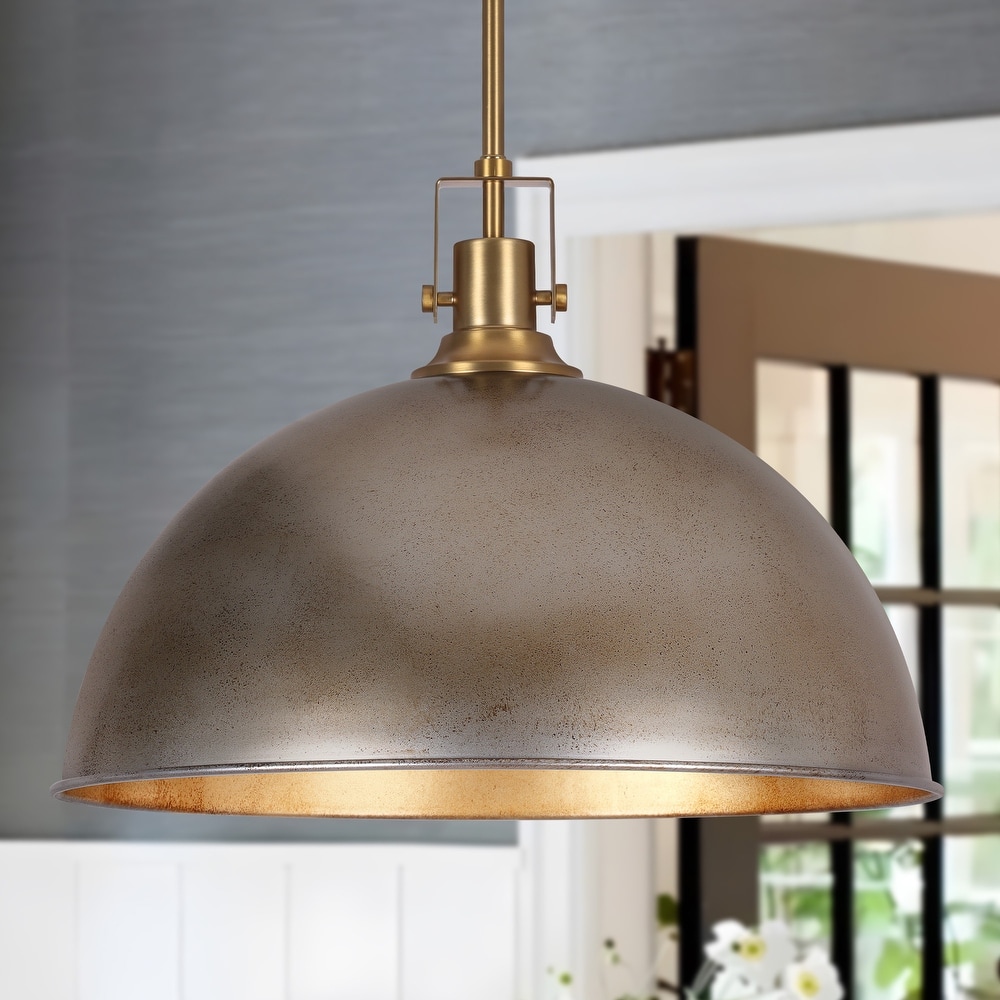 Modern Industrial 1-Light Dome Metal Pendant Light for Kitchen Island