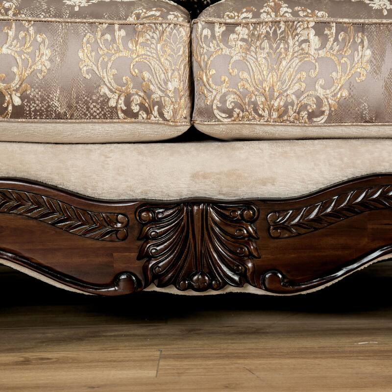 Furniture of America Brivn USA Made Traditional 2-Piece Light Brown and Dark Cherry Sofa Set