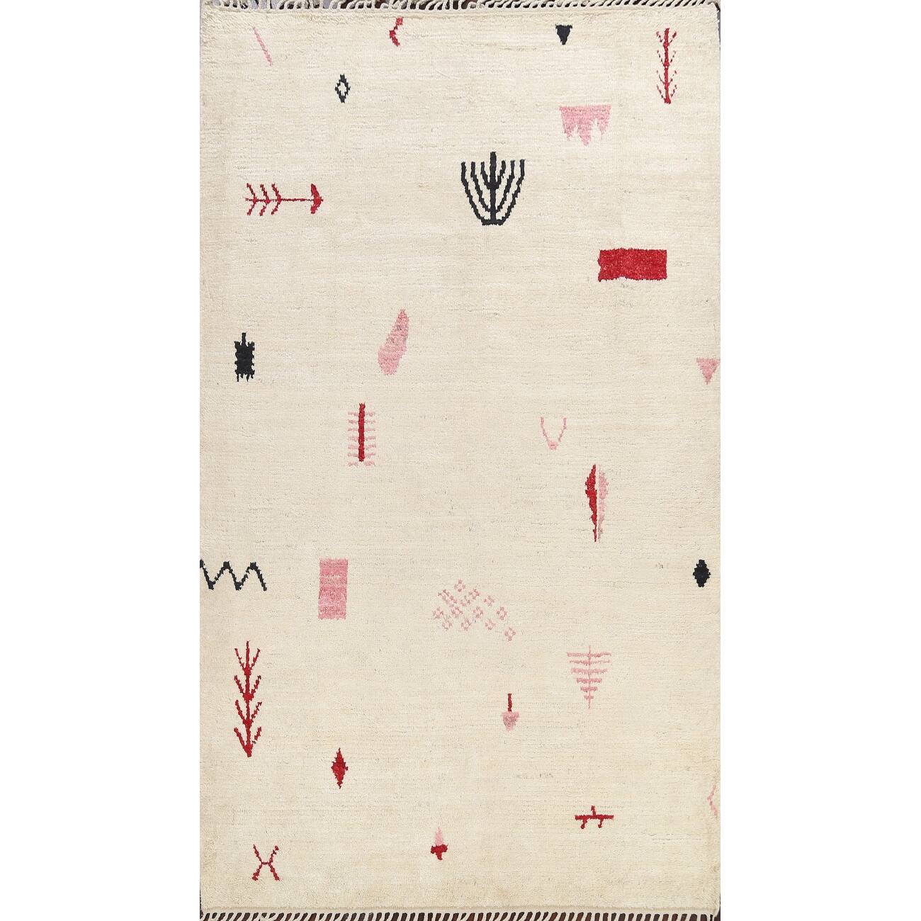 Tribal Vegetable Dye Moroccan Berber Area Rug Handmade Oriental Carpet