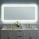 Wall Mounted Back Light Bathroom Framed LED Mirror Anti- Fog With Dimmable Light Touch Sensor And Memory Function