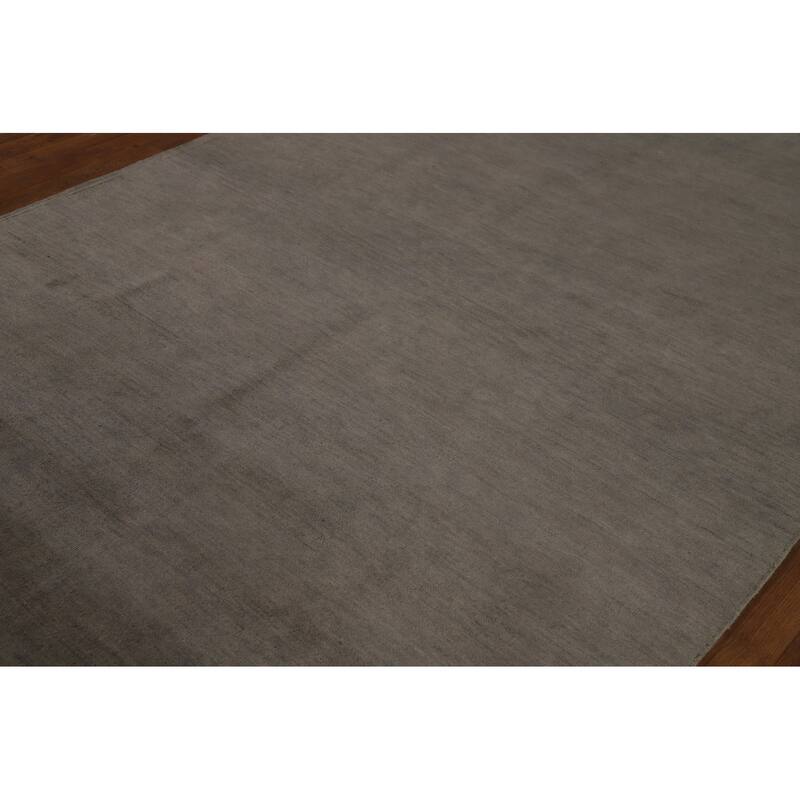 Modern Gabbeh Oriental Area Rug Handmade Grey Wool Carpet - 6'0" x 9'0"