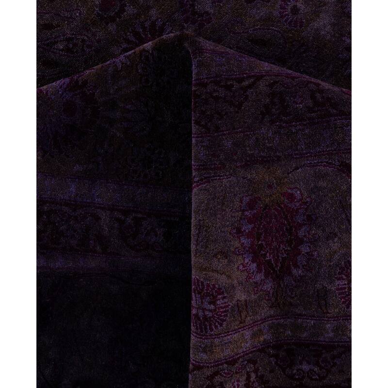 Overdyed One-of-a-Kind Hand-Knotted Square Area Rug - Purple - 6' 0" x 6' 1"