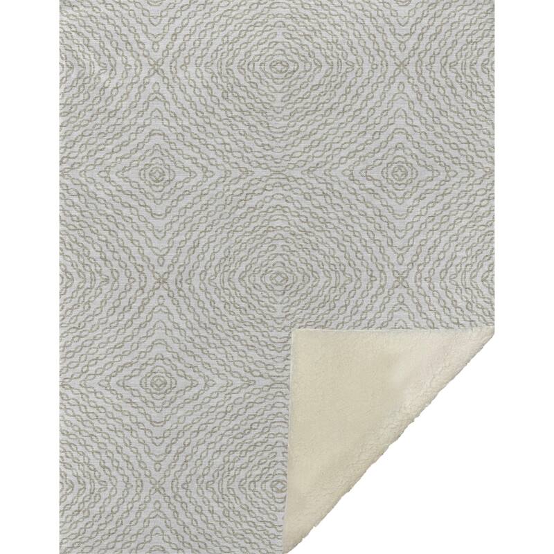 Premium Machine Washable ASB74 Modern Links Sherpa Throw Blanket