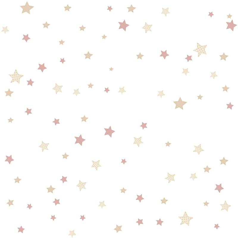 Galerie Wallcoverings Little Explorers 2 Stars Non-woven Matte Wallpaper Roll - 33 feet x 21 inches - Pink
