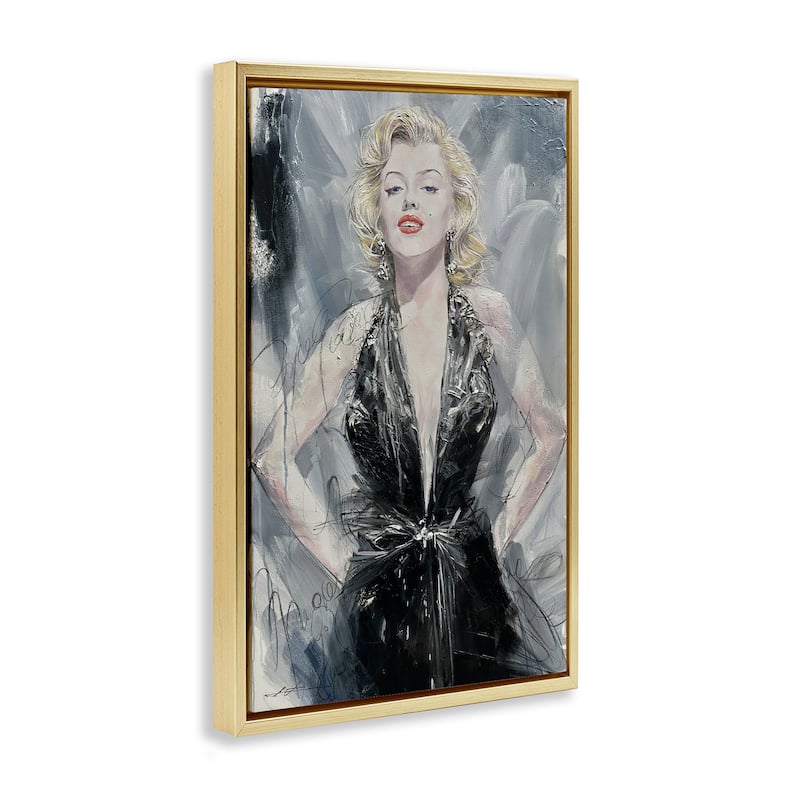 Stupell Classic Stylish Marilyn Framed Floater Canvas Wall Art Design By Lucille Lee