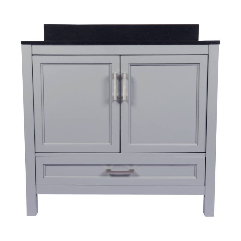 Nevado 37" Bathroom Vanity with Cultured Marble Vanity Top Sink in White with White Basin