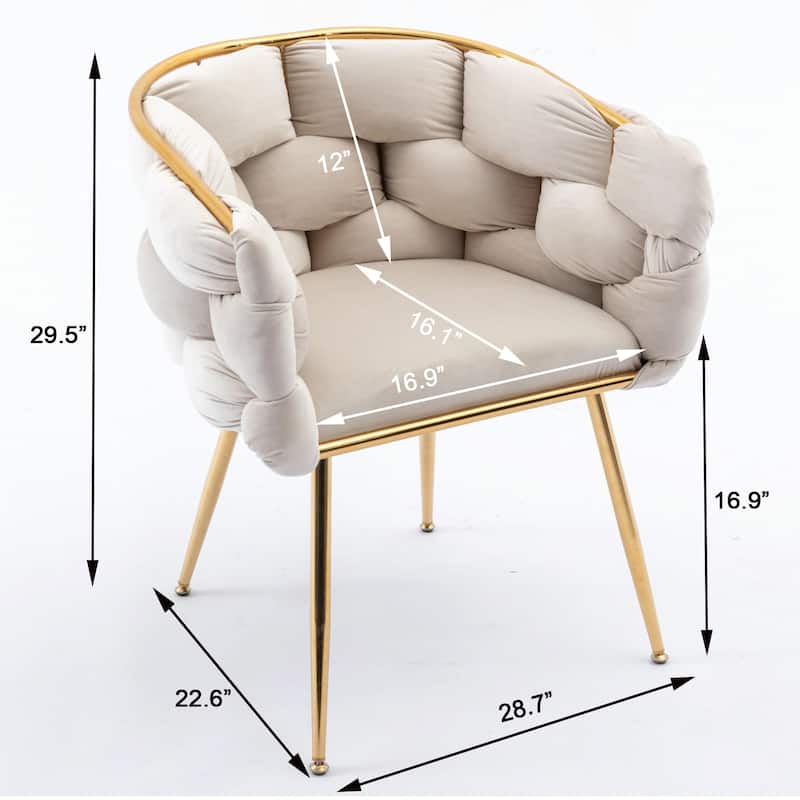 Modern Luxury Velvet Single Sofa Chair, Set of 2